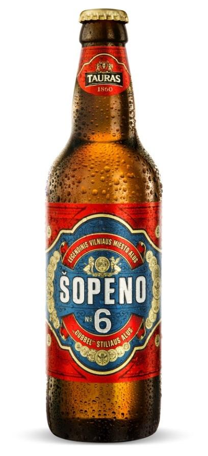 Prekės ženklas: TAURAS LEGENDINIS VILNIAUS MIESTO ALUS ŠOPENO No 6 "DUBBEL" STILIAUS ALUS